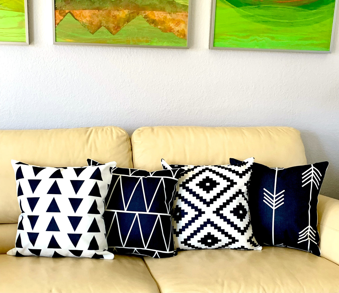 Black and White Mod Geometric Pillow Cover