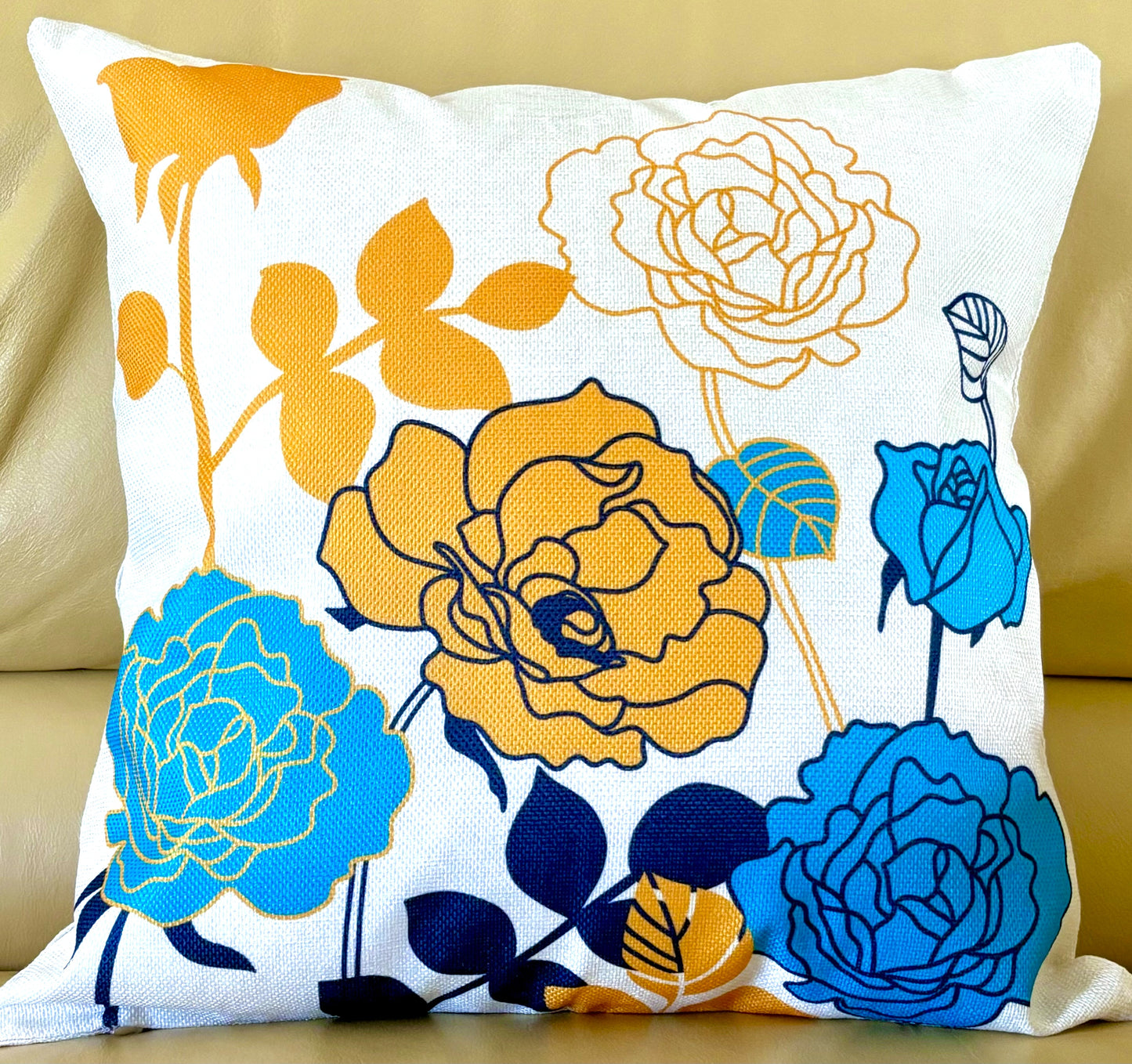 18x18 Bird Silhouette and Roses Pillow Cover (2 styles)