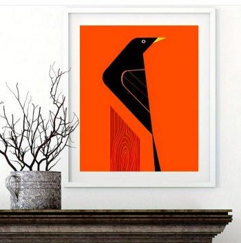 Art Deco Blackbird Art Print