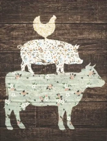 Farmhouse Animal Totem Art Print