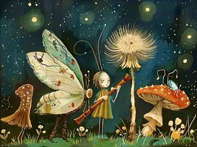 Enchanted Forest Musician Art Print