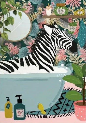 Zebra in Bubble Bath Art Print