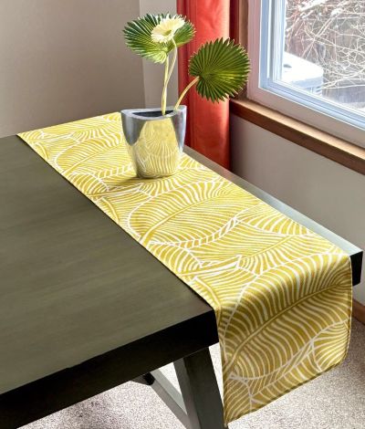 Abstract Zebra Leaf Table Runner