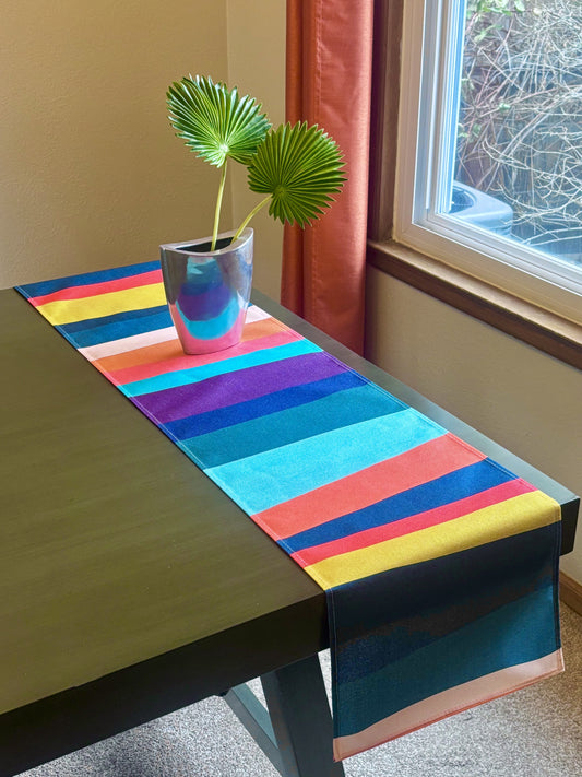 Modern Colorful Stripes Table Runner