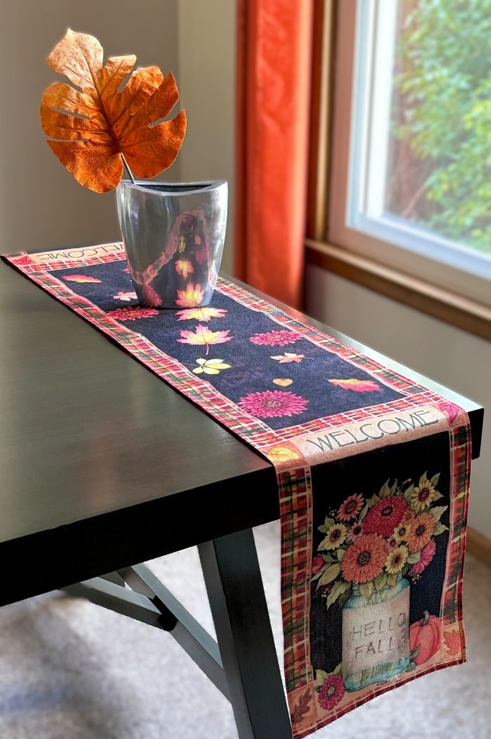 Rustic Farmhouse Whimsy 'Hello Fall' Table Runner