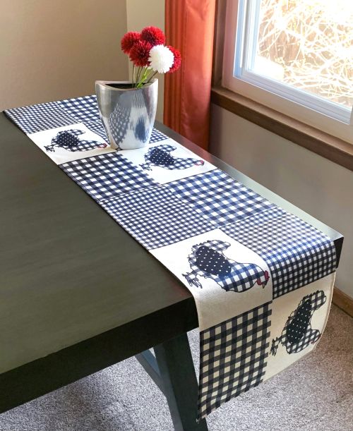 Farmhouse Hen Patchwork Table Runner