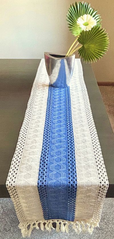 Woven Striped Farmhouse Table Runner