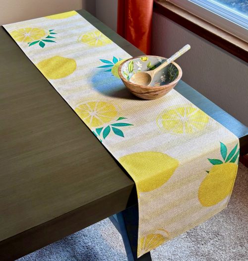 Natural Stripes Lemon Table Runner