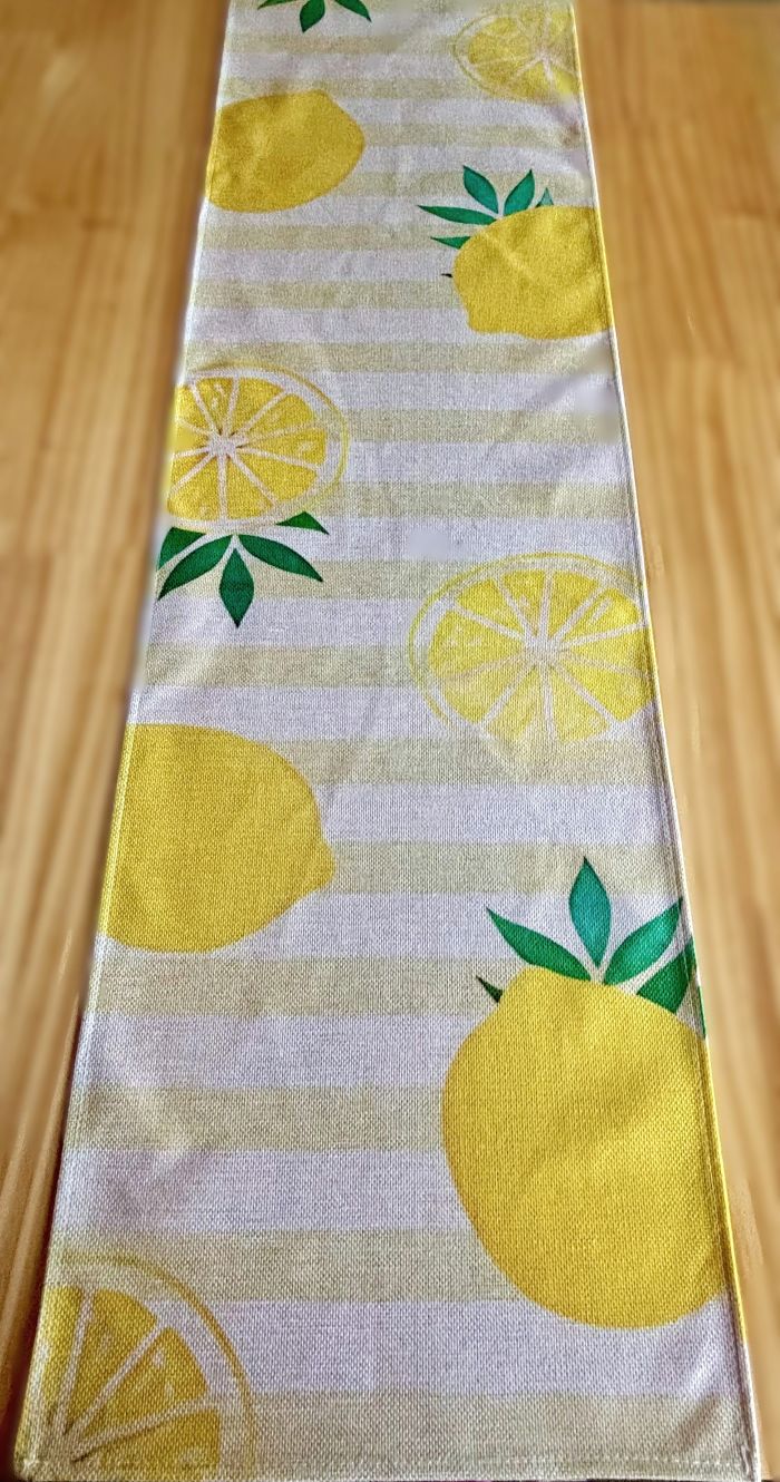 Natural Stripes Lemon Table Runner