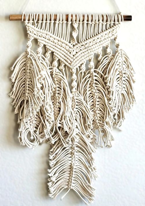 Artisanal Macramé Leaves Wall Hanging