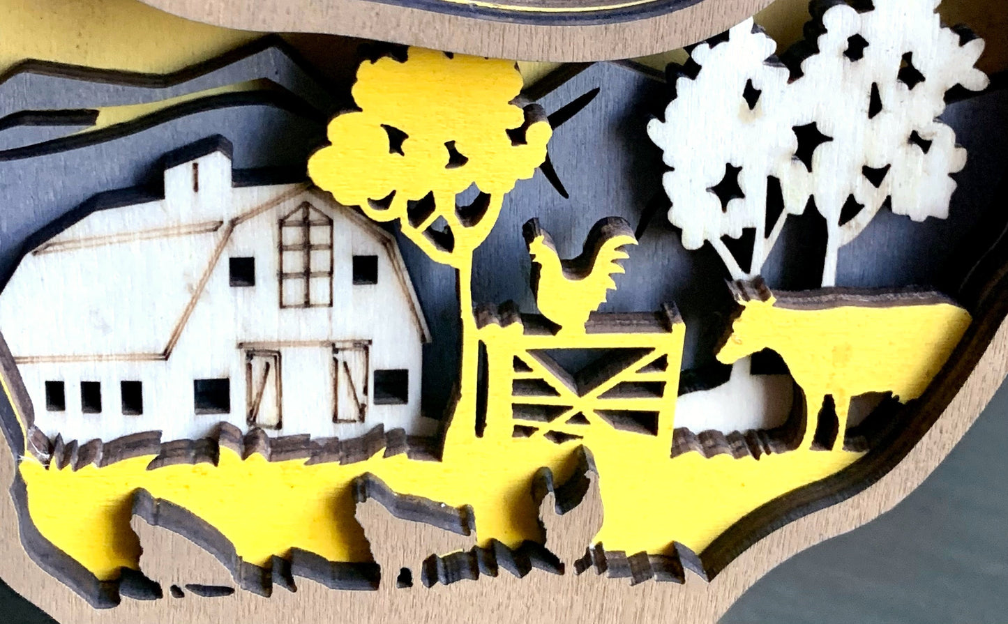 Farmhouse Chicken Wood Diorama