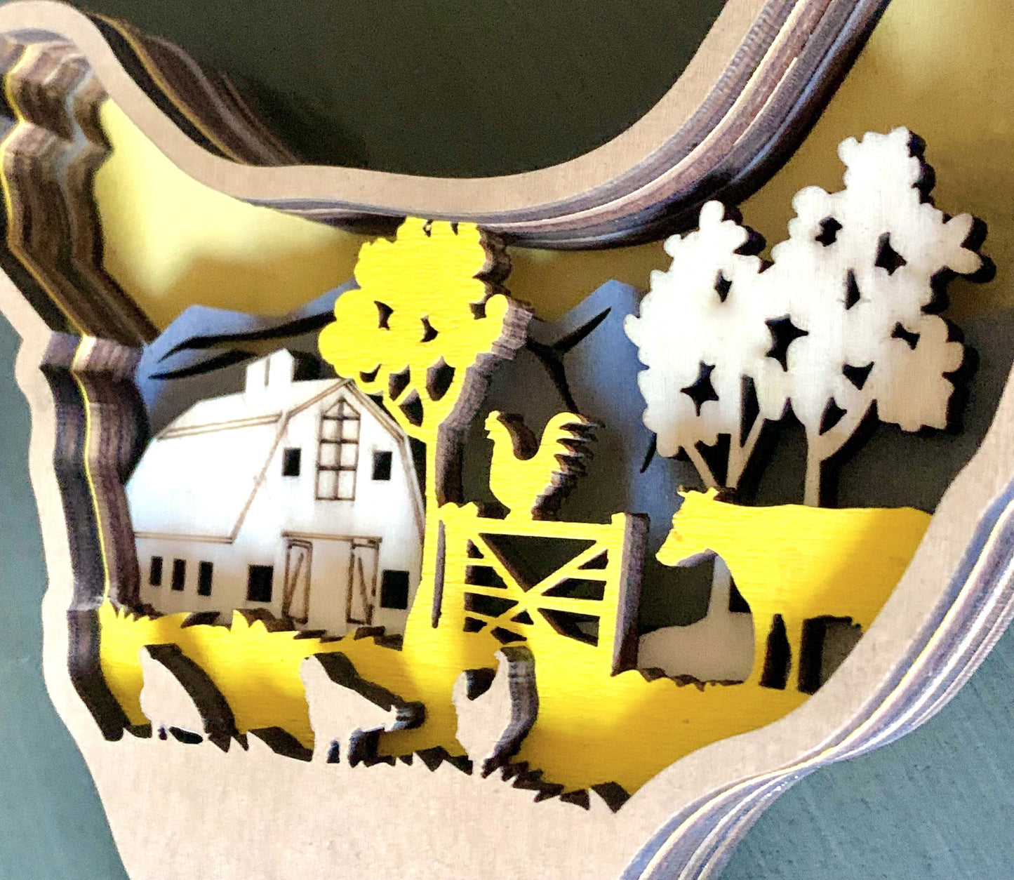 Farmhouse Chicken Wood Diorama