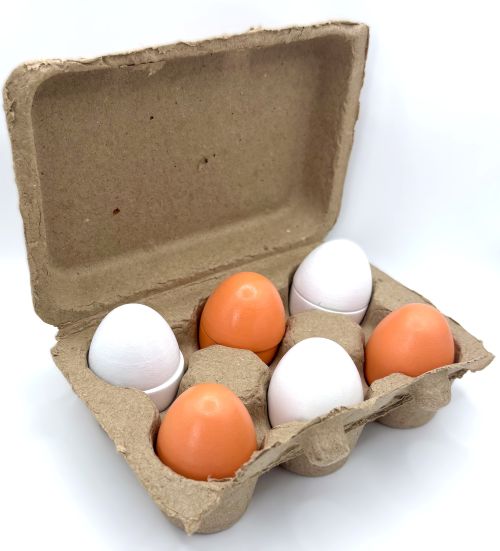 Carton of Wooden "Cracking" Eggs
