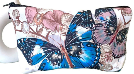 Butterfly and Orchid Zippered Pouch