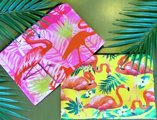 Tropical Flamingos Zippered Pouch