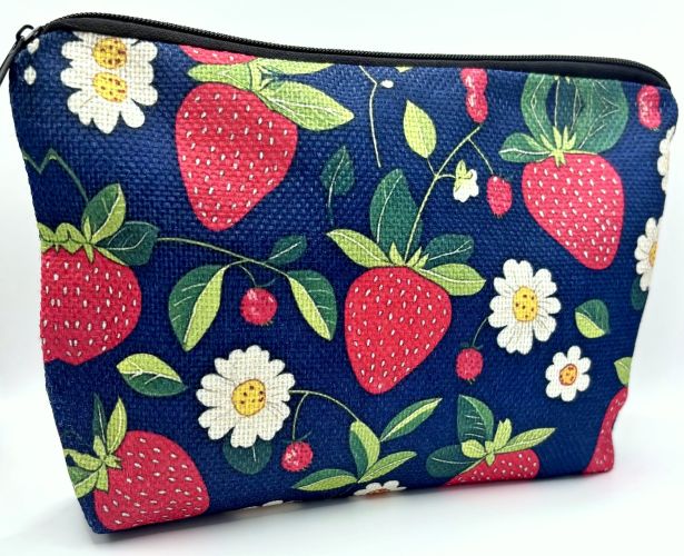 Wild Strawberry Zippered Pouch
