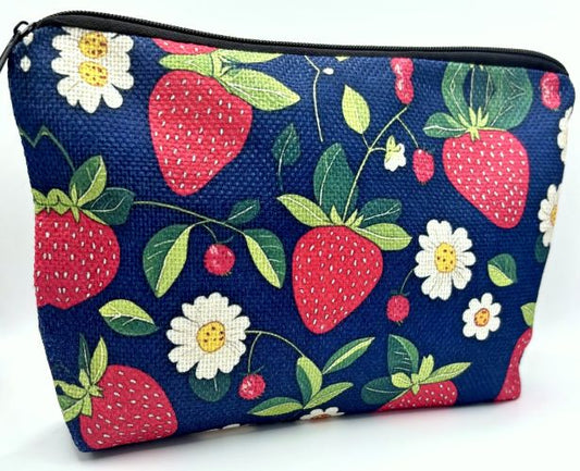 Wild Strawberry Zippered Pouch
